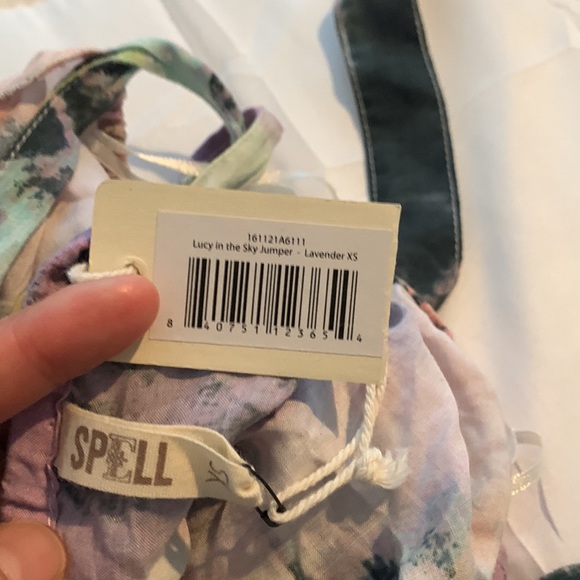 NWT Spell Lucy In The Sky Jumpsuit Spell & The Gypsy Collective Tie Dye Lace XS - Picture 7 of 8